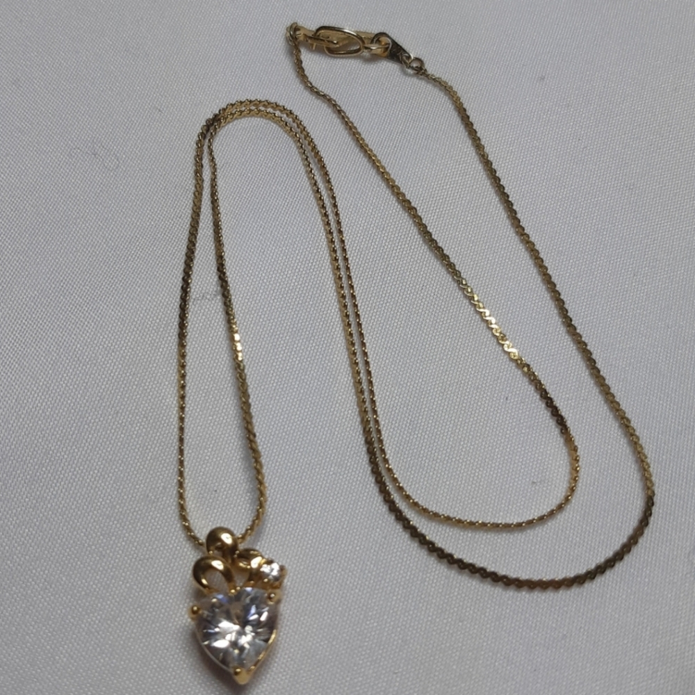 Gold Cubic Heart Necklace
